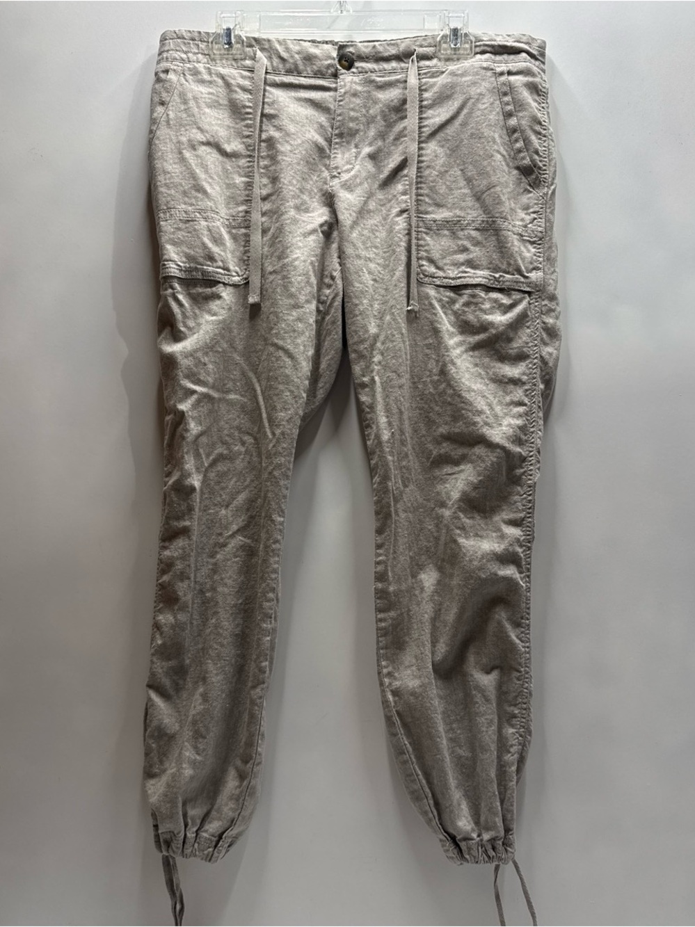 Columbia Men’s Tan Linen Pants with Waist and Ankle Drawstrings